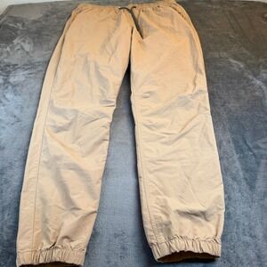 Hurley Jogger Pants Tan Khaki Elastic Waist Drawstring Mens Extra Large 34x31"